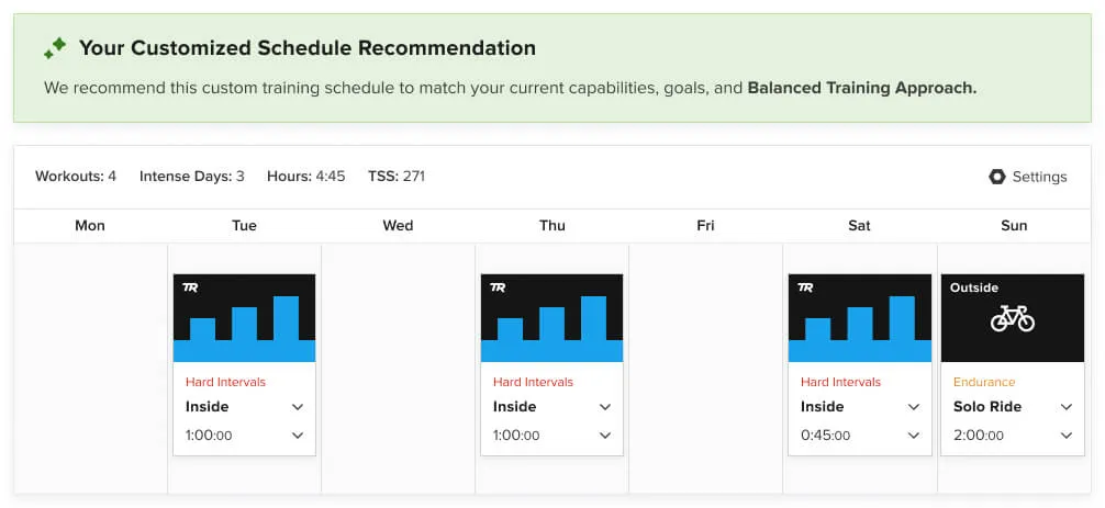 TrainerRoad plan builder training schedule calendar