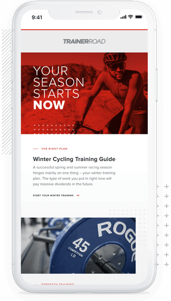 TrainerRoad app on mobile device