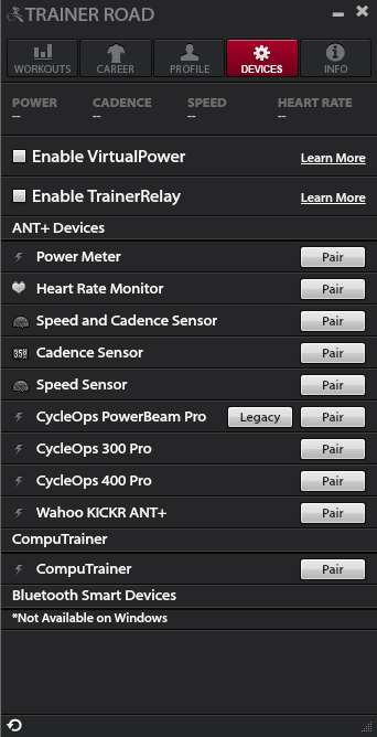 TrainerRoad Collapsed Devices