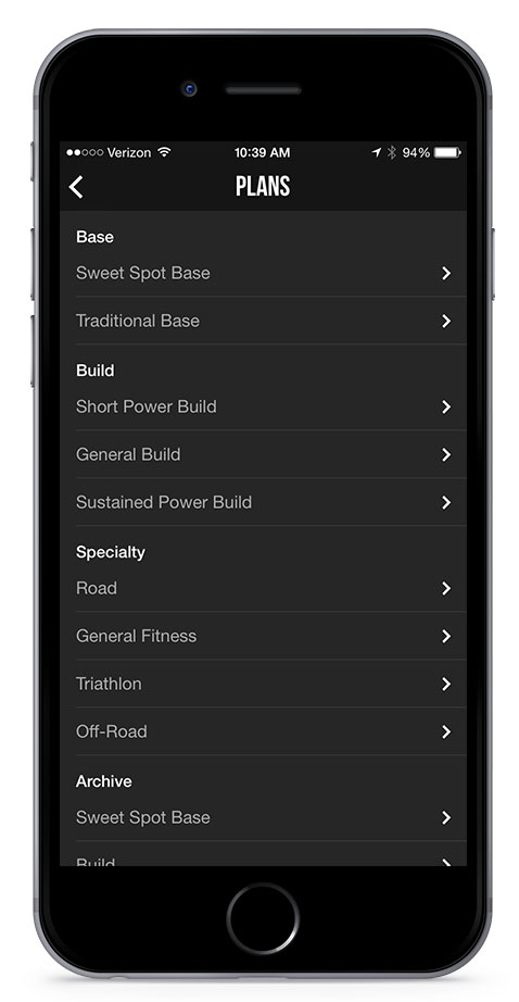Training plans right from your iOS device.