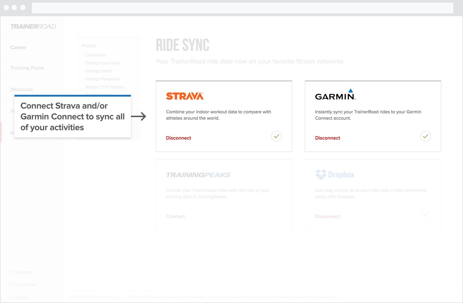 Ride Sync with Strava & Garmin Connect