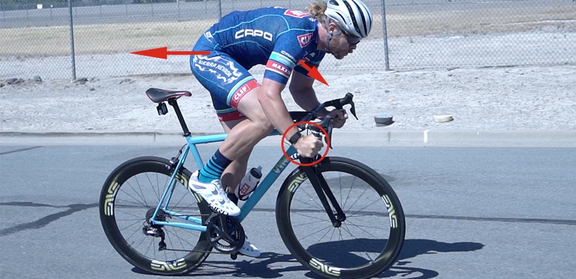This diagram shows the proper road bike position for cycling sprint technique. 