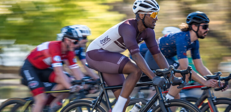 A rider competing in a cycling event.