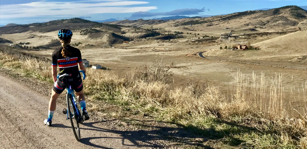 Carly Williamson on a ride in the Colorado Landscape