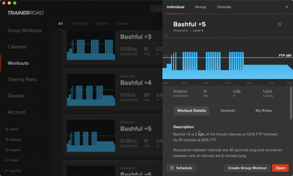 TrainerRoad Group Workouts- Choose "Group".