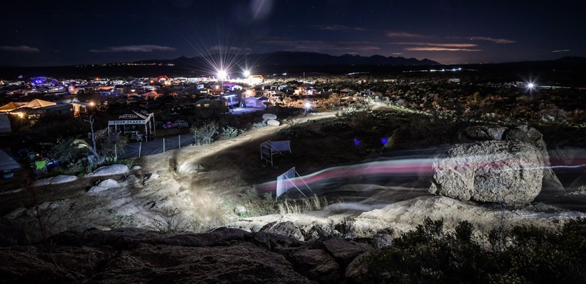 The 24 Hours in the Old Pueblo course features this rock drop near the finish line.