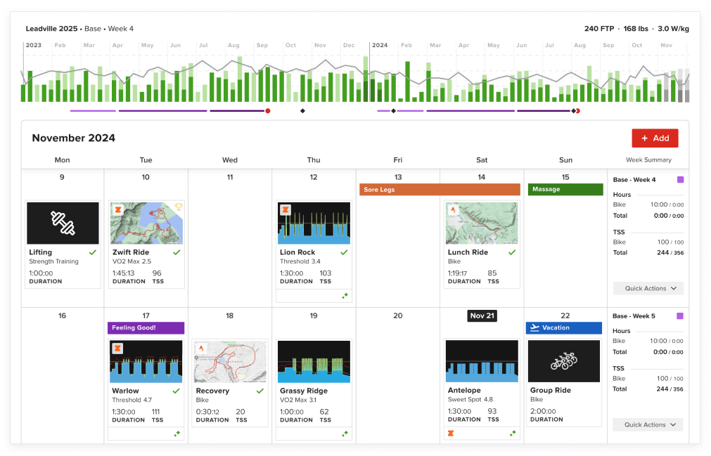 TrainerRoad training calendar