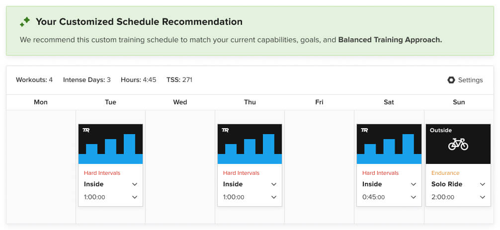 TrainerRoad plan builder training schedule calendar